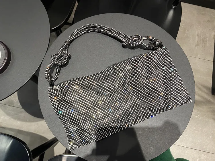 Rhinestone Purses for Women Chic Sparkly Evening large Diamond Hobo Bag