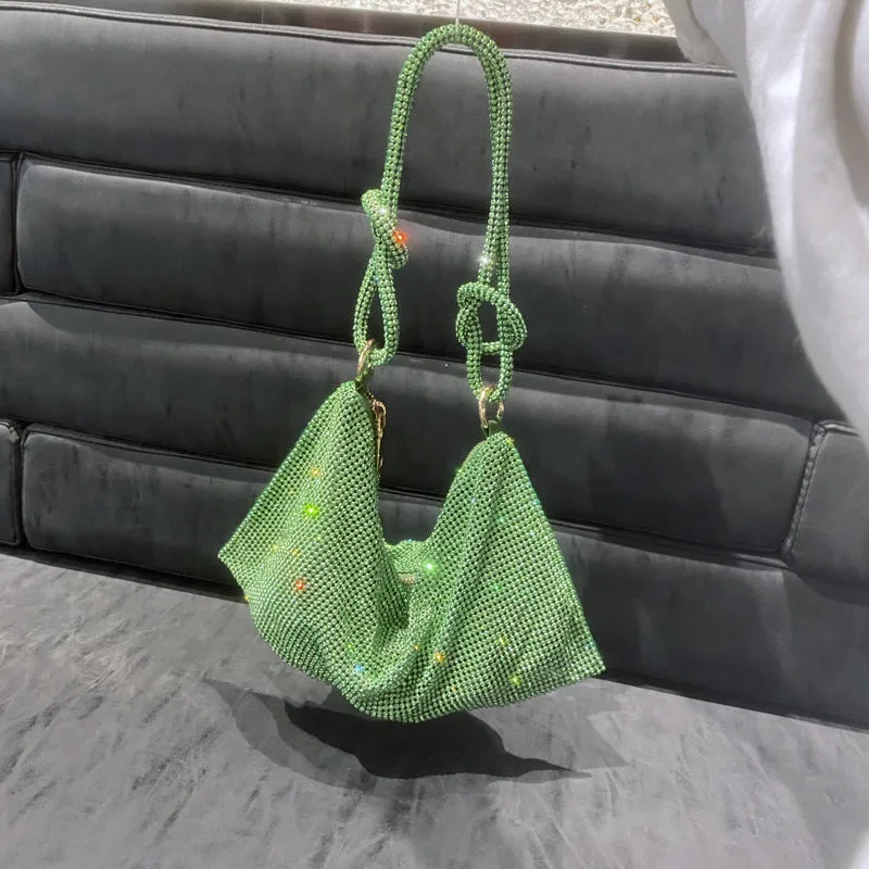 Rhinestone Purses for Women Chic Sparkly Evening large Diamond Hobo Bag