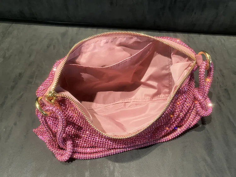 Rhinestone Purses for Women Chic Sparkly Evening large Diamond Hobo Bag