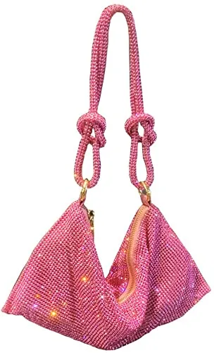 Rhinestone Purses for Women Chic Sparkly Evening large Diamond Hobo Bag