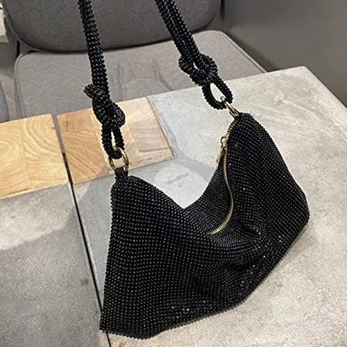 Rhinestone Purses for Women Chic Sparkly Evening large Diamond Hobo Bag