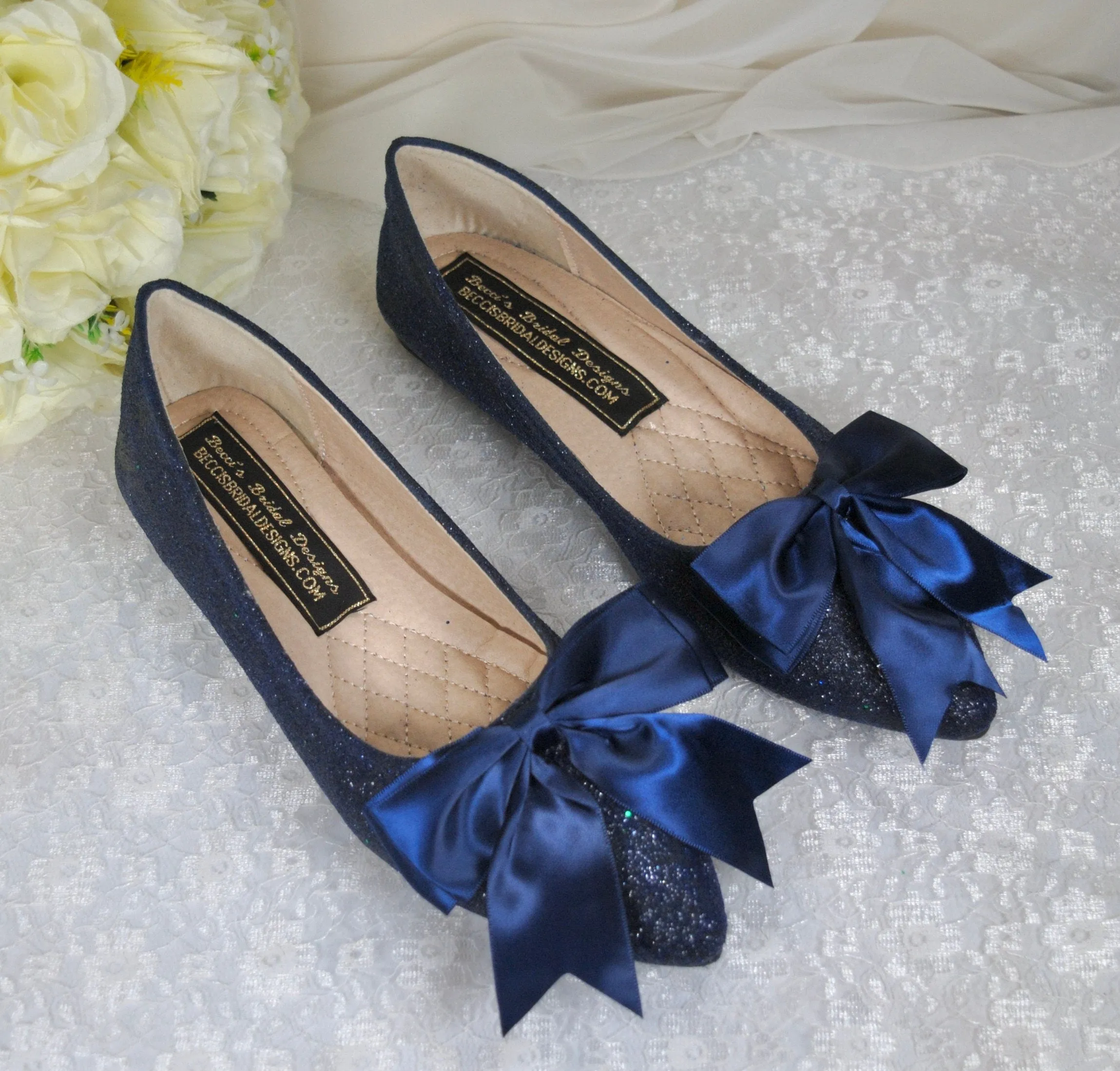 Rock Glitter Flats with Bow | Other Colours