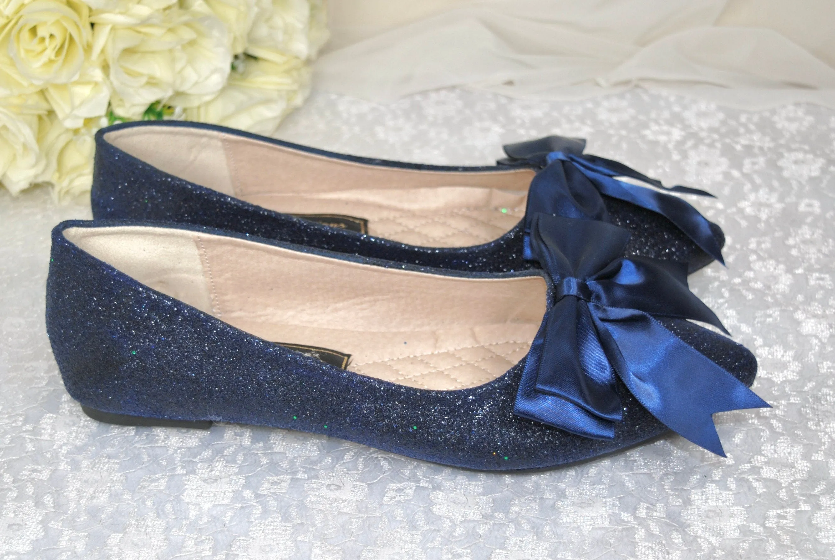 Rock Glitter Flats with Bow | Other Colours