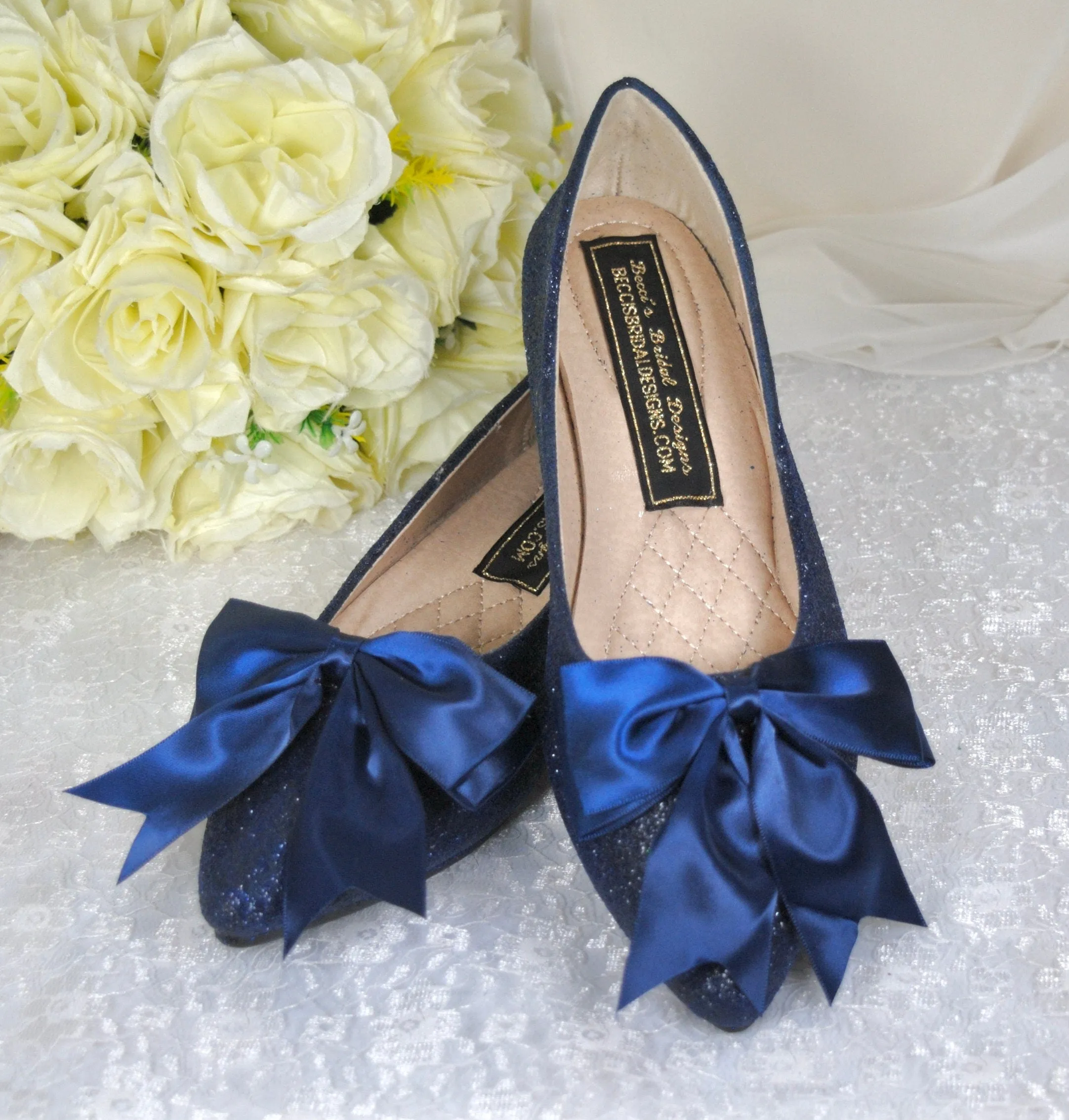 Rock Glitter Flats with Bow | Other Colours
