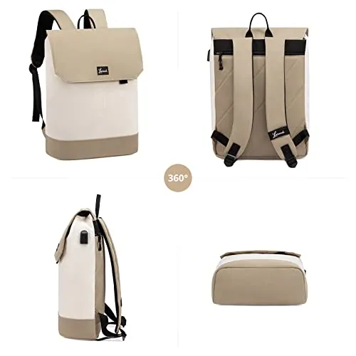 School Backpack Teen 15.6 Inch Backpack School Teen with USB Charging Port & Laptop Compartment, Anti Theft School Bag