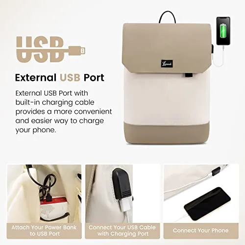 School Backpack Teen 15.6 Inch Backpack School Teen with USB Charging Port & Laptop Compartment, Anti Theft School Bag