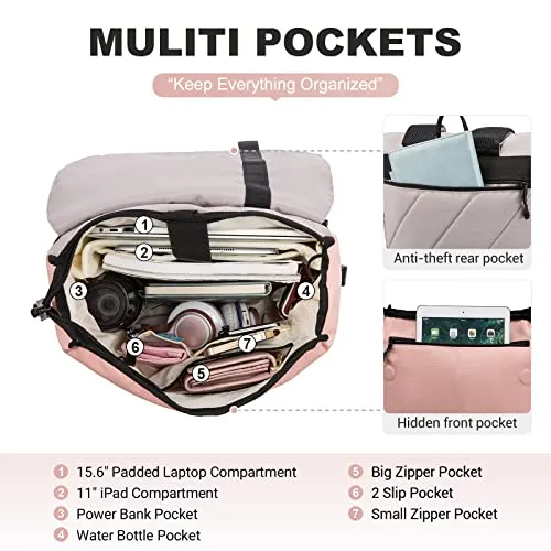 School Backpack Teen Backpacks Waterproof School Backpack with Laptop Compartment 15.6 Inch & Anti Theft Backpack for Uni, School, Travel & Office