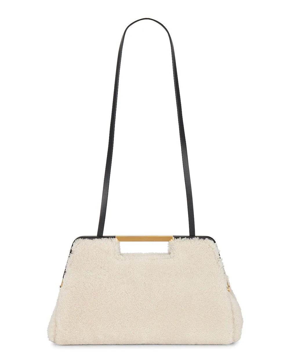Seville Shearling Clutch in Off White