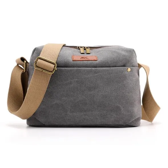 Simple Messenger Bags Women Canvas Shoulder Bag Women Cross Body Bag Vintage Crossbody Purse Ladies Brand Canvas Bags Gray bolsa