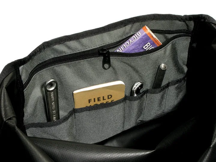 Smoke Grey and Black Waterproof Messenger Bag
