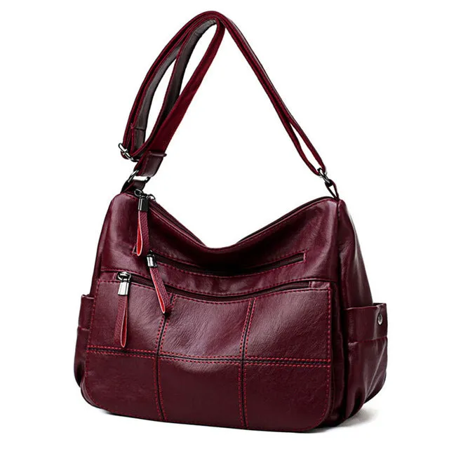 Soft Leather Luxury Crossbody Bolsa Louis