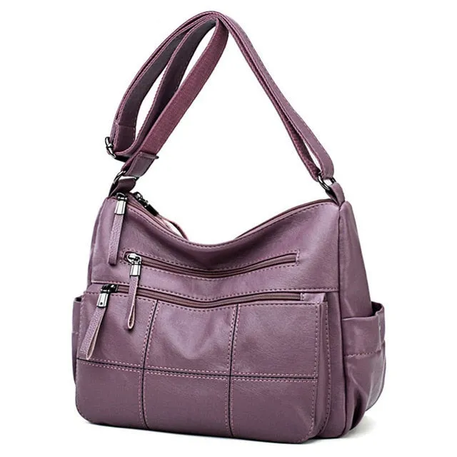 Soft Leather Luxury Crossbody Bolsa Louis