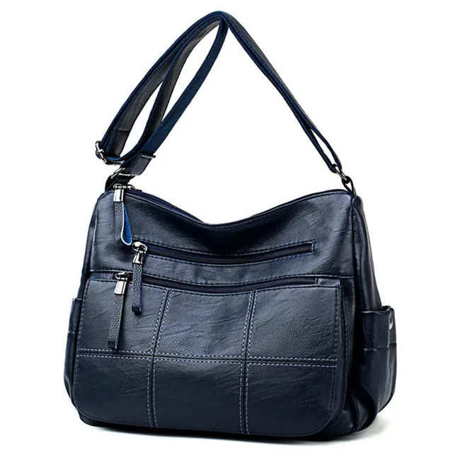 Soft Leather Luxury Crossbody Bolsa Louis