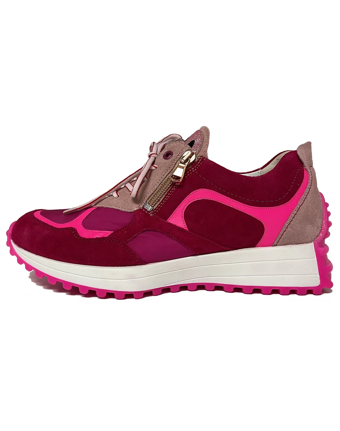 WALDLAUFER 797002 H-PINKY LACE SHOE - MAGENTA CANDY VELOUR