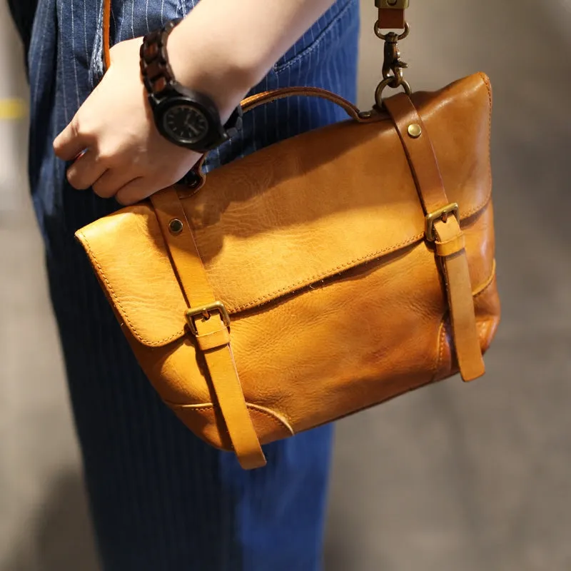 Womens Leather Satchel Bag Vintage Leather Crossbody Bag Purse For Women