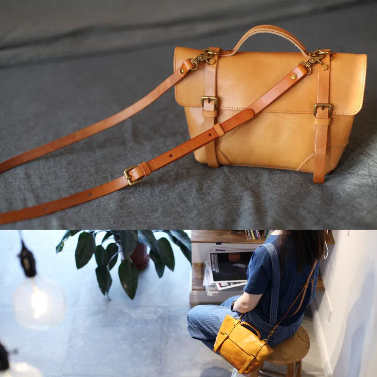 Womens Leather Satchel Bag Vintage Leather Crossbody Bag Purse For Women