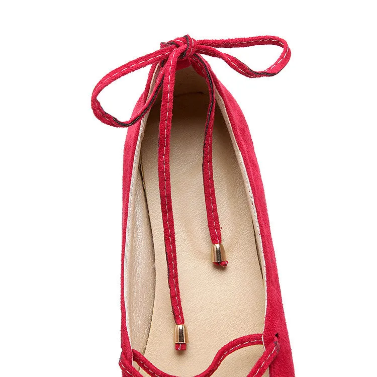 Women's Pointed Toe Velvet Pumps Flats Shoes